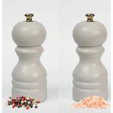 Glios Beyaz Ahşap Tuz ve Karabiber El Değirmeni Öğütücü Grinder 2 Adet 12 cm
