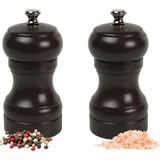Glios Kahverengi Ahşap Tuz ve Karabiber El Değirmeni Öğütücü Grinder 2 Adet 10 cm