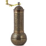 Glıos Kahverengi Renk Zamak Karabiber, Kahve, Çörek Otu Ve Haşhaş El Değirmeni Öğütücü Grinder – 18 Cm - Bakır