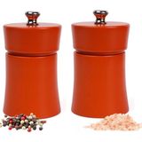 Glios Kiremit Ahşap Tuz ve Karabiber El Değirmeni Öğütücü Grinder 2 Adet 8 cm