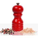Glios Kırmızı Ahşap Tuz ve Karabiber El Değirmeni Öğütücü Grinder 12 Cm