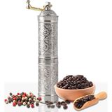Glıos Nikel Zamak Karabiber, Kahve, Çörek Otu Ve Haşhaş El Değirmeni Öğütücü Grinder 22 Cm - Gümüş - Standart