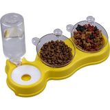 Glipet 3'lü Beslenme Mama ve Su Kabı Sarı 500 ml 36*21*16 cm Ergonomik Tasarım ve Kolay Temizlik