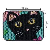 Glipet Bıyıklı Black 60x45 cm Kedi Tuvalet Önü Elekli Paspas