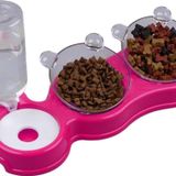 Glipet Çift Hazneli 3' Lü Beslenme Mama ve Su Kabı Neon Fuşya 500 ml 36 x 21 x 16 cm