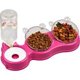 Glipet Çift Hazneli 3'lü Beslenme Mama ve Su Kabı 500ml Plastik Malzeme ile Ergonomik Tasarım