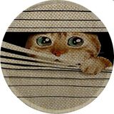 Glipet Desenli Çift Taraflı Kedi Tırmalama Paspası Yuvarlak 36 x 36 cm