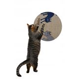 Glipet Desenli Çift Taraflı Kedi Tırmalama Paspası, Yuvarlak 36x36 cm, Mavi-Gri