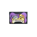 Glipet Kedi Köpek Mama ve Su Kabı Paspası 60x45 cm, Hello, Mor Siyah