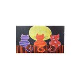 Glipet Kedi Mama ve Su Kabı Paspası, 60x45 cm, Dolunay Üç Kedi Deseni