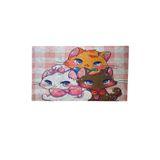 Glipet Kedi Mama ve Su Kabı Paspası 60x45 cm, Kawaii Cat, Multirenk