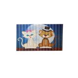 Glipet Kedi Mama ve Su Kabı Paspası, 60x45 cm, Kedi Balosu Desenli