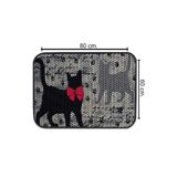 Glipet Kedi Tuvalet Önü Elekli Paspas, 80x60 cm, Gri