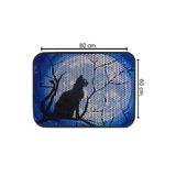 Glipet Kedi Tuvalet Önü Elekli Paspas, 80x60 cm, Mavi, Dolunay