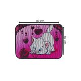 Glipet Kedi Tuvalet Önü Elekli Paspas, 80x60 cm, Pembe
