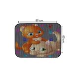 Glipet Kedi Tuvalet Önü Elekli Paspas, 80x60 cm, Turuncu