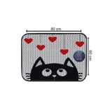Glipet Kedi Tuvalet Önü Elekli Paspas Love 80x60 Cm