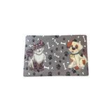 Glipet Kedi ve Köpek Mama Su Kabı Paspası 60x45 cm, Kemikler ve Patiler Desenli