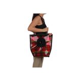 Glipet Omuz Askılı Şeffaf Kedi-Köpek Taşıma Çantası, 41x39x14 cm, 6 kg, Kırmızı Ekose