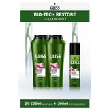 Gliss 2x500 ml Bio Tech Güçlendirici Şampuan + 200 ml Sıvı Saç Kremi