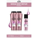 Gliss 2x500 ml Serum Deep Repair Şampuan + 200 ml Sıvı Saç Kremi