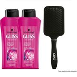 Gliss 2x525 ml Supreme Length Şampuan + Tarak