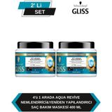 Gliss 4'ü 1 Arada Nemlendirici & Yeniden Yapılandırıcı Saç Bakım Maskesi Aqua 400 Mlx2