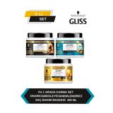 Gliss 4’ü 1 Arada Saç Maskesi 400 ml x3 | Besleyici, Nemlendirici, Onarıcı Karma Saçlar İçin Yoğun Bakım