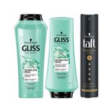 Gliss 500 ml Nutribalance Şampuan + 360 ml Saç Kremi + Taft 250 ml Powerful Age Saç Spreyi