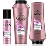 Gliss 500 ml Serum Deep Repair Şampuan+360 ml Saç Kremi+200 ml Sıvı Saç Kremi