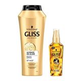 Gliss 500 ml Ultimate Oil Elixir Besleyici Şampuan + 75 ml Günlük Bakım Yağ İksiri