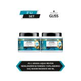 Gliss Aqua 4'ü 1 Arada Nemlendirici & Yeniden Yapılandırıcı Saç Bakım Maskesi 2 x 400 ML
