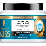 Gliss Aqua Revive Nemlendirici 4'Ü 1 Arada Bakım Maskesi 400 ml, Normal Ve Kuru Saçlar