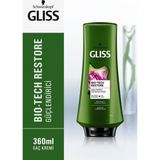 Gliss Bio-Tech Restore Güçlendirici Saç Bakım Kremi 360 ml Gül Suyu ve Kök Hücre Kompleksi ile Onarıcı Etki