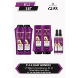 Gliss Full Hair Wonder 2x360 ml Saç Kremi+2x400 ml Dökülme Karşıtı Şampuan + 2x200 Sıvı Saç Kremi