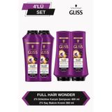 Gliss Full Hair Wonder 2x360 ml Saç Kremi+2x400 ml Dökülme Karşıtı Şampuan