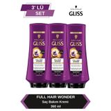 Gliss Full Hair Wonder 3x360 ml Dökülme Karşıtı Saç Bakım Kremi