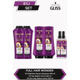Gliss Full Hair Wonder Dökülme Karşıtı Saç Bakım Seti 400ML X2 Şampuan + 360ML X2 Saç Kremi + 200 ml X2 Sıvı Krem