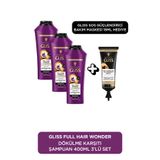 Gliss Full Hair Wonder Dökülme Karşıtı Şampuan 400 ml x 3’lü Set + Ultimate Repair SOS 15 ml Hediye