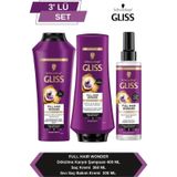 Gliss Full Hair Wonder Dökülme Karşıtı Şampuan 400ml + Saç Kremi 360ml + Sıvı Saç Kremi 200 Ml set-hnkl-5225-6367 Tüm Saçlar