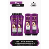 Gliss Full Hair Wonder Dökülme Karşıtı Şampuan 400ml x 2+ Saç Kremi 360ml x2