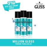 Gliss Million Gloss Besleyici Sıvı Saç Kremi 200 ml X 3 Tüm Saçlar İçin Yoğun Parlaklık