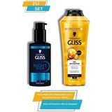 Gliss Night Elixir Nemlendirici Gece Saç Bakım Serumu + Gliss Oil Nutritive 400 ml Şampuan