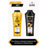 Gliss Onarıcı ve Besleyici Şampuan Seti: Oil Nutritive & Ultimate Repair