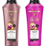 Gliss şampuan seti (Serum Deep Repair ve Supreme Length, 2 x 400 ml)