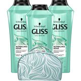 Gliss Schwarzkopf Nutrıbalance Şampuan 360 ml X3 Adet + Makyaj Çantası 2