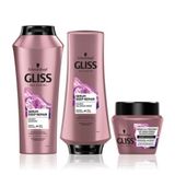 Gliss Serum Deep Repair 500 ml Onarıcı Şampuan + 360 ml Saç Kremi + 300 ml Saç Maskesi + Saç Açıcı Tarak