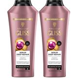 Gliss Serum Deep Repair Biotin Kompleksi ve Şakayık Çiçeği Özlü Şampuan 400ml 2li paket
