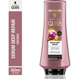 Gliss Serum Deep Repair Hyalüron İksiri & Kızılcık Onarıcı Saç Bakım Kremi 360 ml Yıpranmış Sert Saçlar