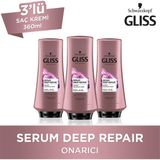 Gliss Serum Deep Repair Onarıcı Saç Kremi 360 Ml X 3 Adet Hint İnciri İçeren Derinlemesine Bakım